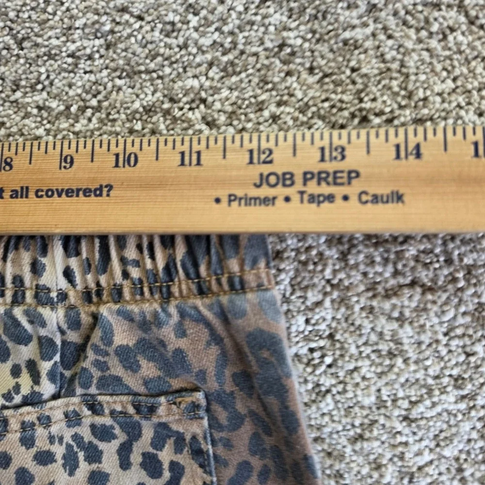 Gap Easy Wide-Leg Pull-On Jean Girls L 10-11 Tan Leopard Print Casual Athletic